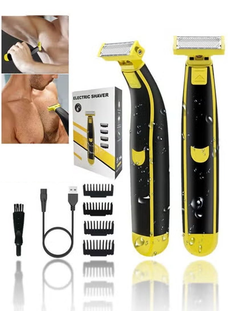 HEROCKX Trimmer & Shaver,Full body Water Wash Shaver Groomer,Rechargeable Dry Wet Waterproof,60 min Cordless Yellow,0.15 grams - Image 1